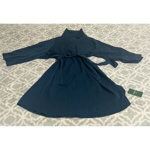 Halara‎ XL Navy Blue Polyester Belted Midi Dress Athleisure Made Better